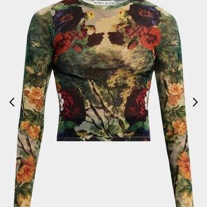 Alice + Olivia Multicolor Floral Crop Top